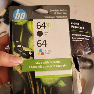HP 64XL Black & Tri-color Ink Pack with Green Accent